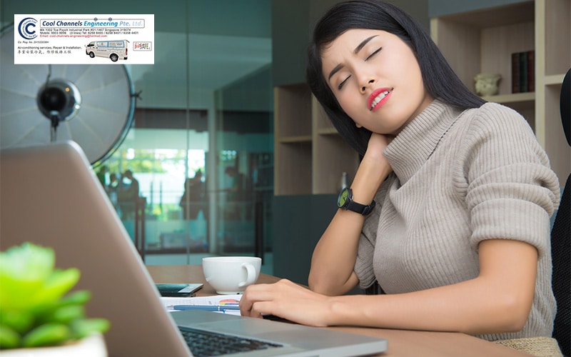 Asian workers are unhappy working with hot temperatures at office in summer