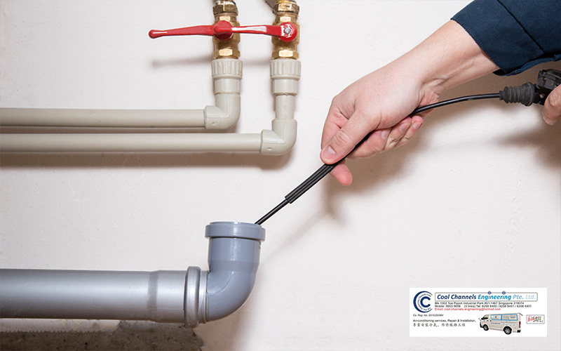 Cleaning aircon drain pipe